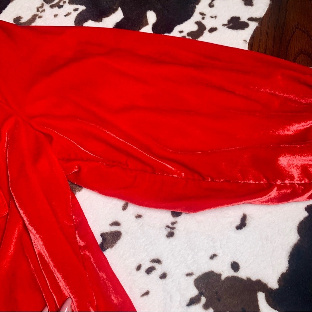 Anthropologie Pilcro Velvet Femme Button Down Shirt in Cherry Red EUC Size 1X - Picture 11 of 15